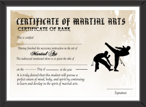 Editable Simple Certicate Of Matial Arts