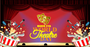 Editable Theater Day Facebook Post