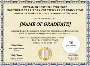 Free Northern Territory Certificate of Education Template