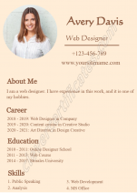 Peach And Brown Creative Minimalist Web Designer Resume