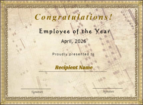 Printable Certificate Of Employee Of The Year