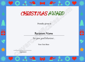 Printable Kids Christmas Certificate 