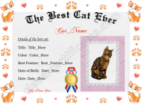 The Best Cat Ever Award