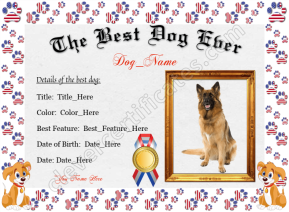 The Best Dog Ever Award